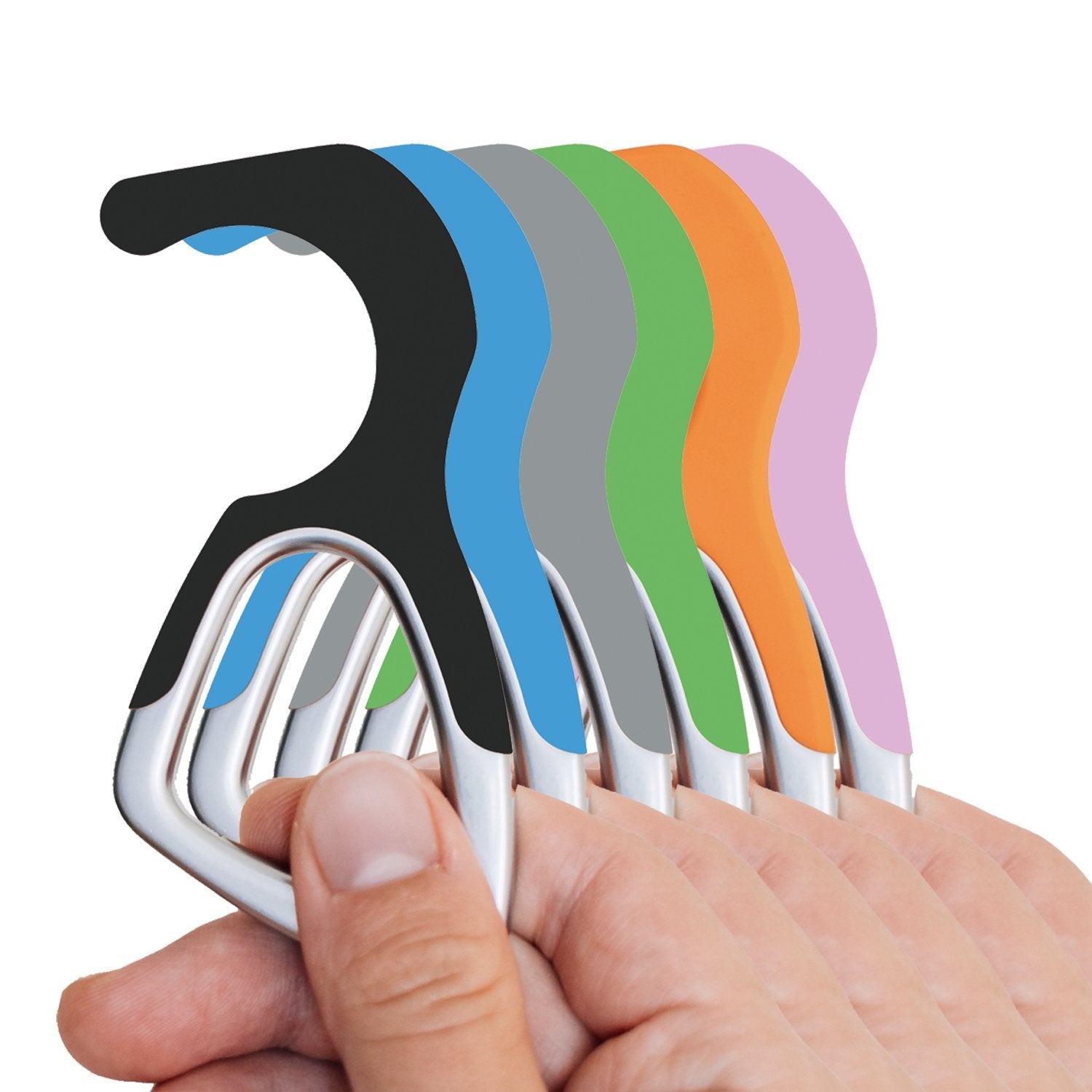6 Pack of hoo(key)™ - The Only Patented Antimicrobial Silicone No-Touch Keychain Tool - Value Pack Deal-2