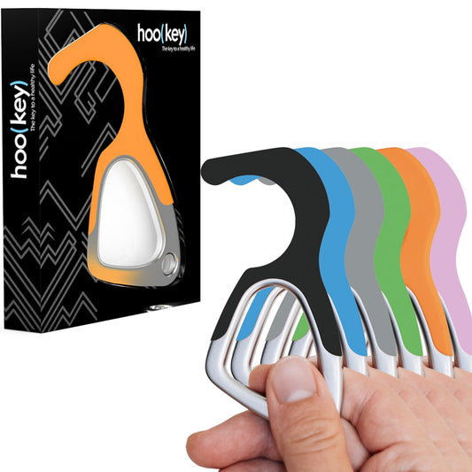 6 Pack of hoo(key)™ - The Only Patented Antimicrobial Silicone No-Touch Keychain Tool - Value Pack Deal-0